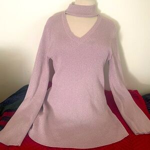 Sparkly Pink Sweater with built-in Choker